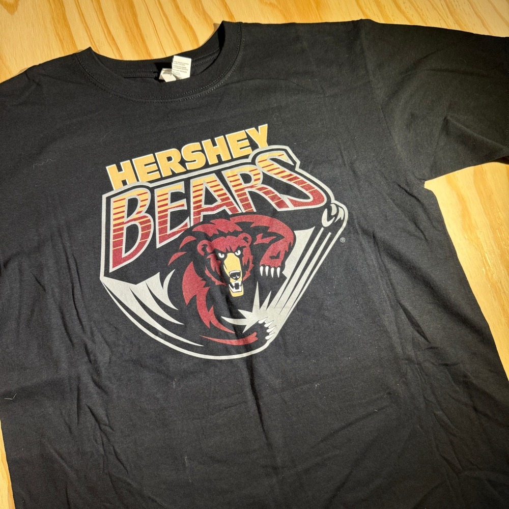 Anvil Men's Hershey Bears Potulny 22 Autographed Graphic T-Shirt Black Size M
